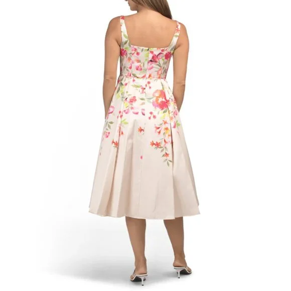 floral white midi dress Frankies Bikinis - Georgia Cotton Embroidered Midi Dress